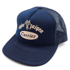 Vintage Carrier Sigler Faigen Trucker‎ Mesh Rope Snapback Hat Cap Blue Ama Pro